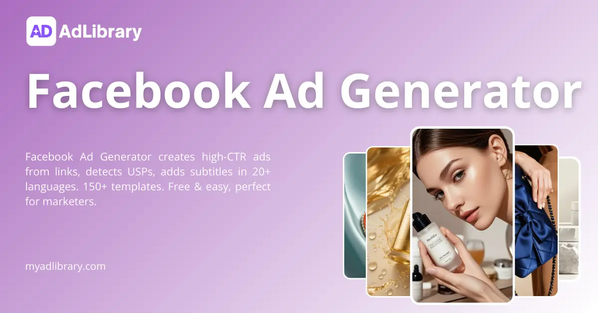 Generador de Anuncios de Facebook con IA - Crea Anuncios de Video FB de Alto CTR Gratis