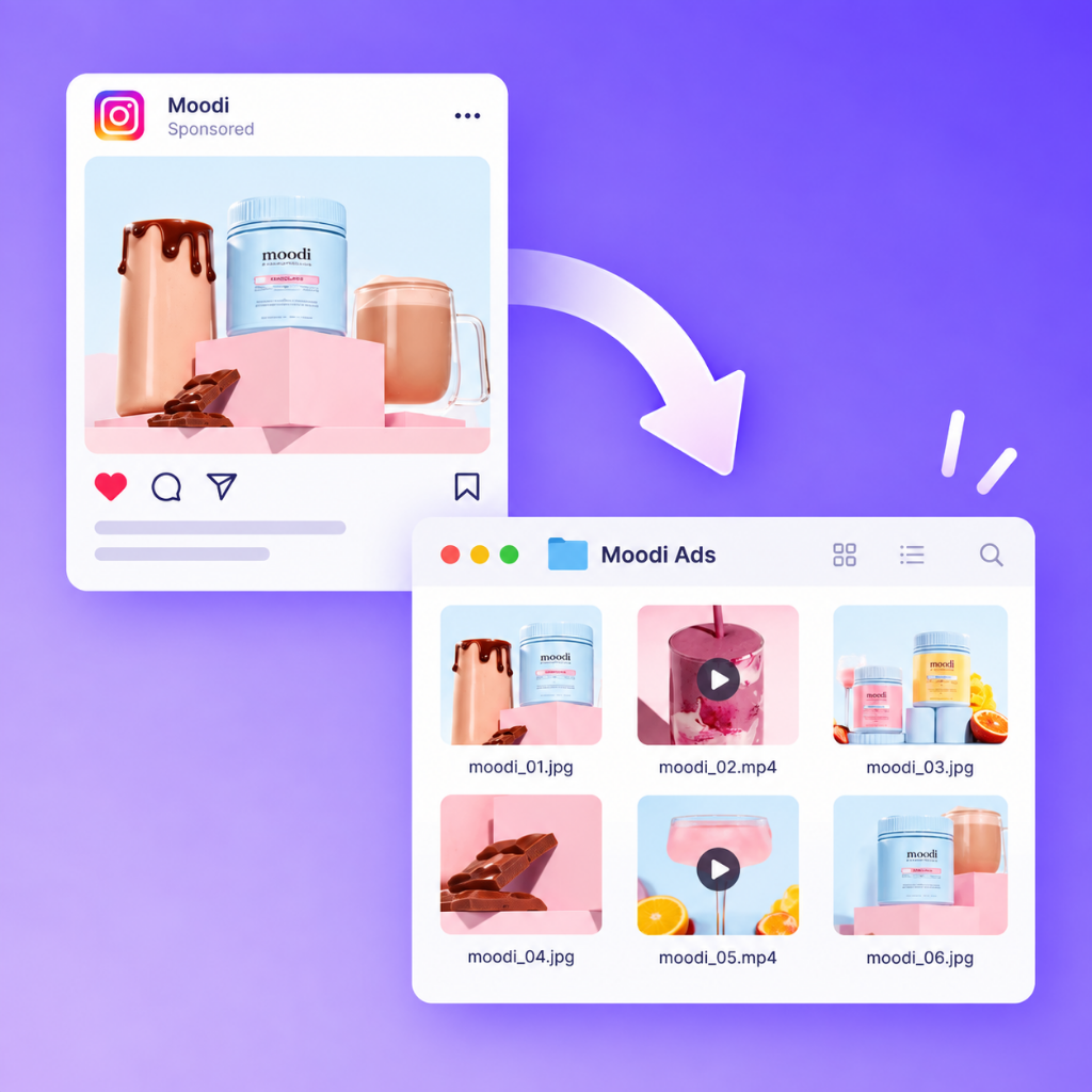 O que é o Baixador de anúncios do Instagram? - salva criativos públicos do Instagram como arquivos